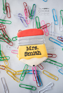 Personalized Pencil Plaque Cookie