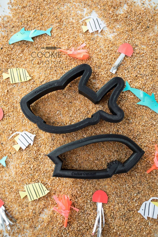 Shark and Surfboard Cookie Cutter Set