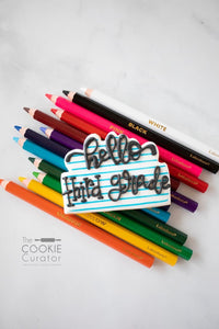 "Hello Grade" Customizable Cookie 2025 Back to School